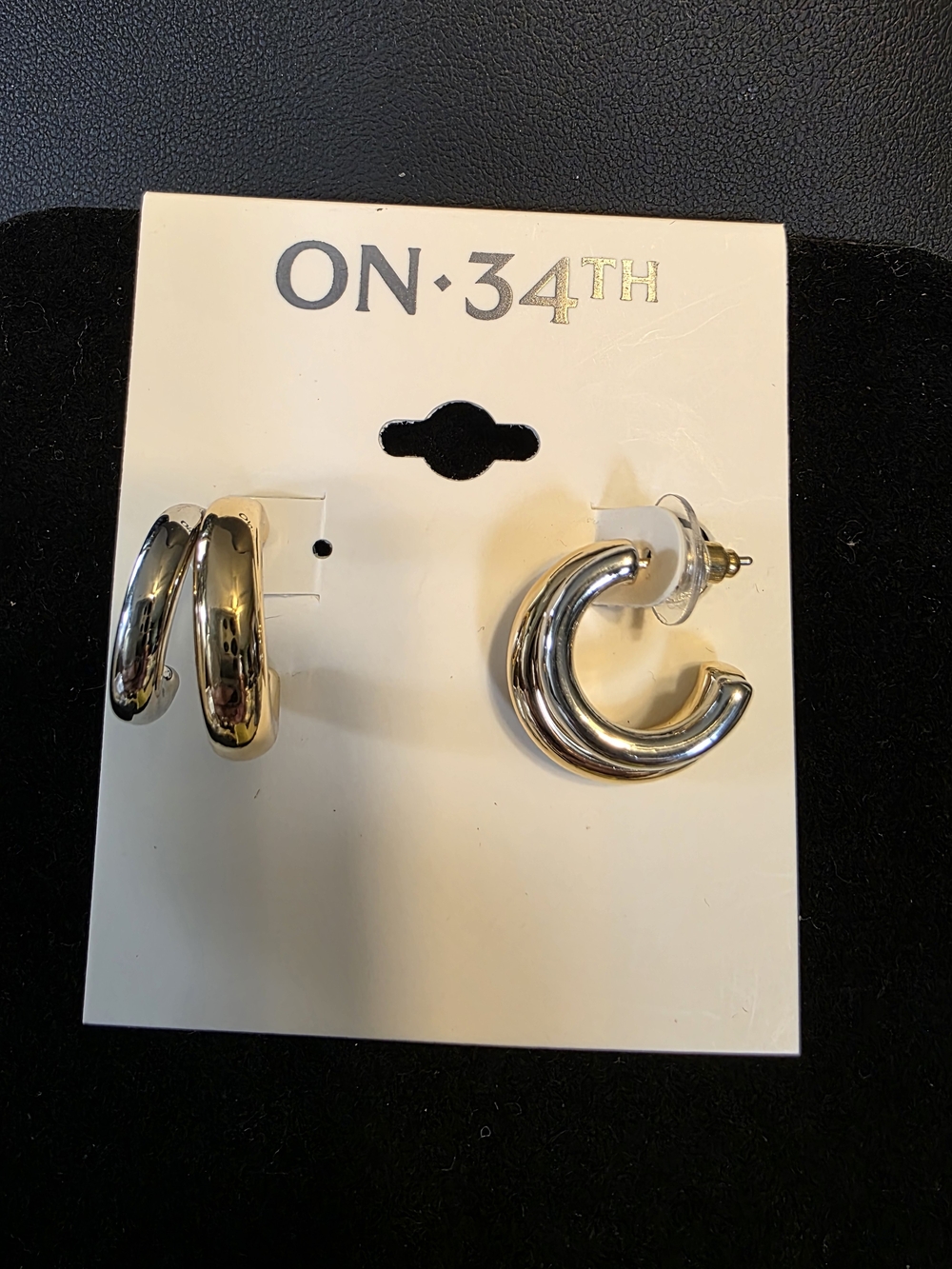 #330 ON•34TH Silver Chunky Hoop Earrings - Pair